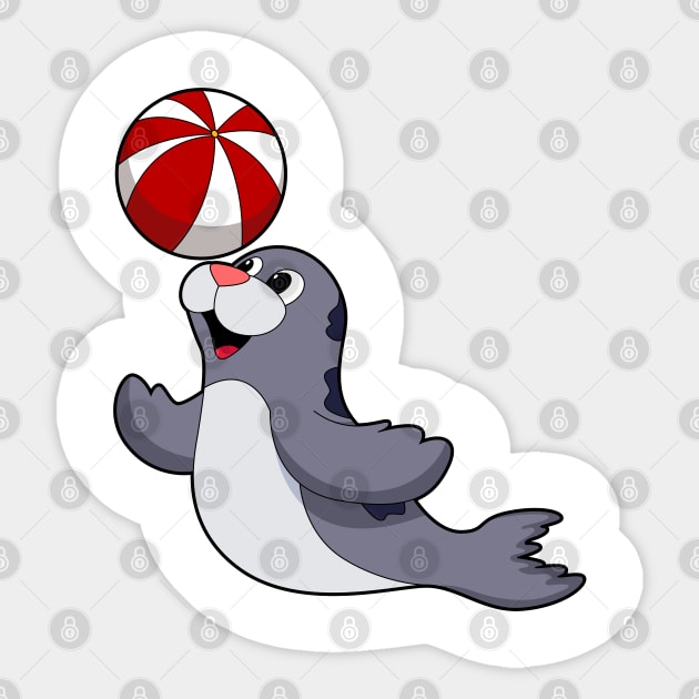 Seal with Water polo Sticker by Markus Schnabel